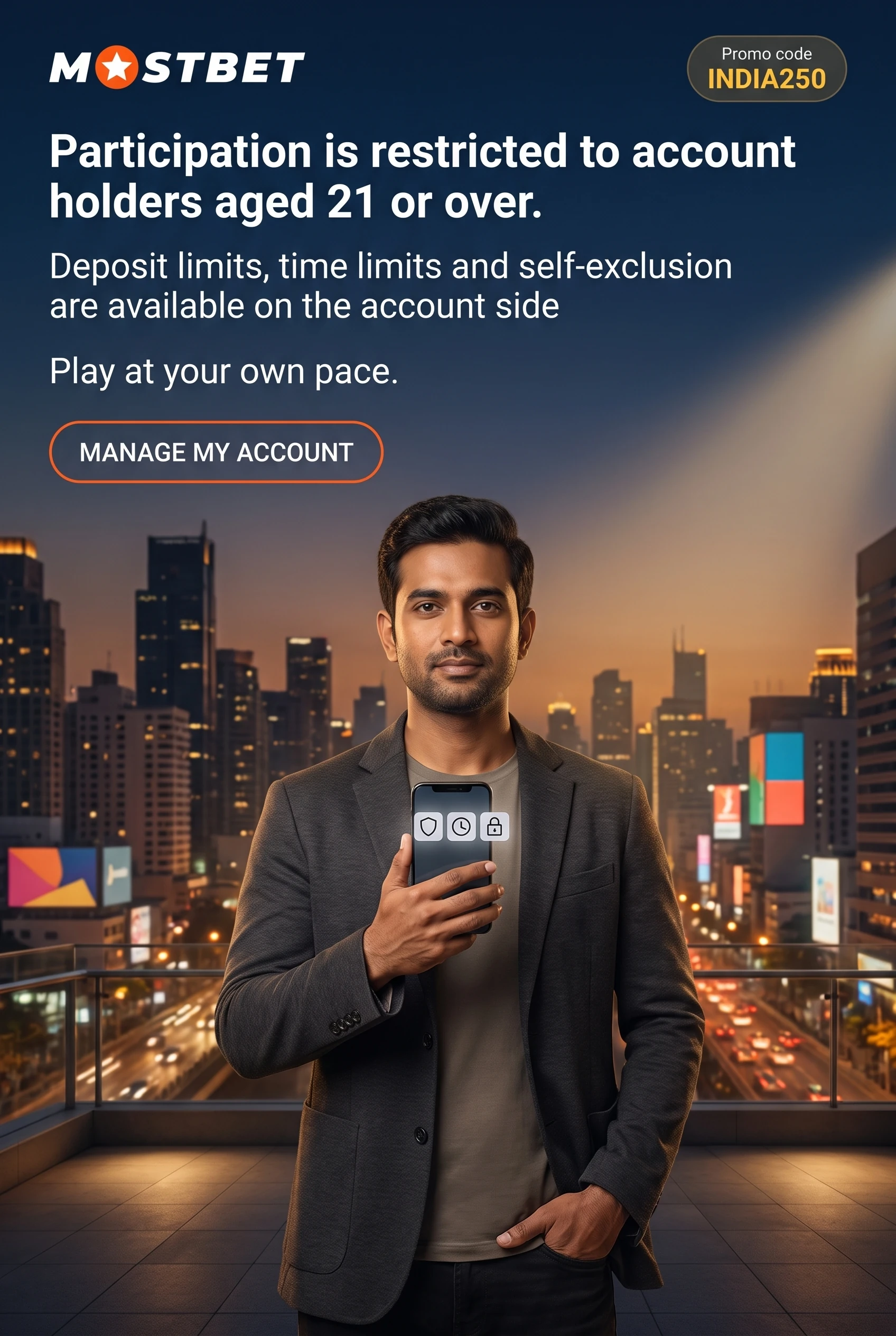Responsible gaming reminder for Mostbet Android users