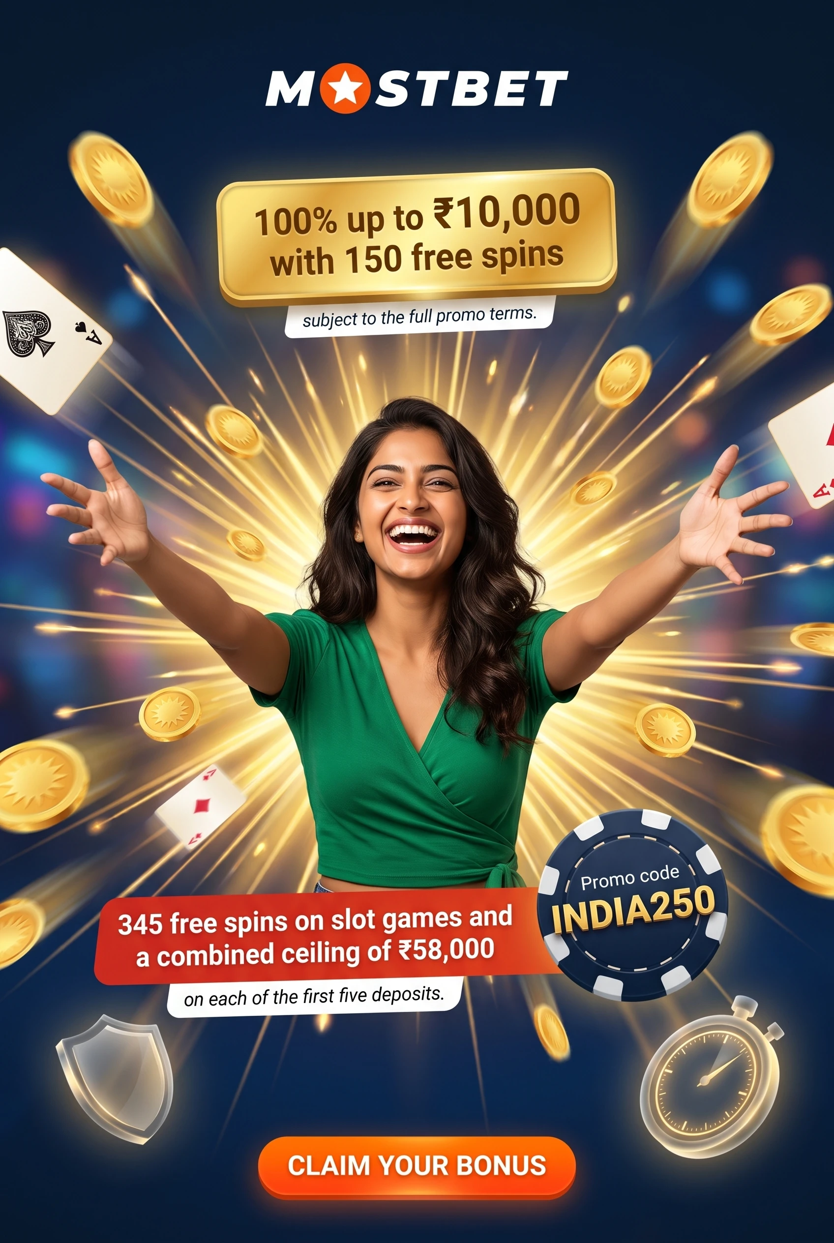 Mostbet welcome bonus terms shown inside the app