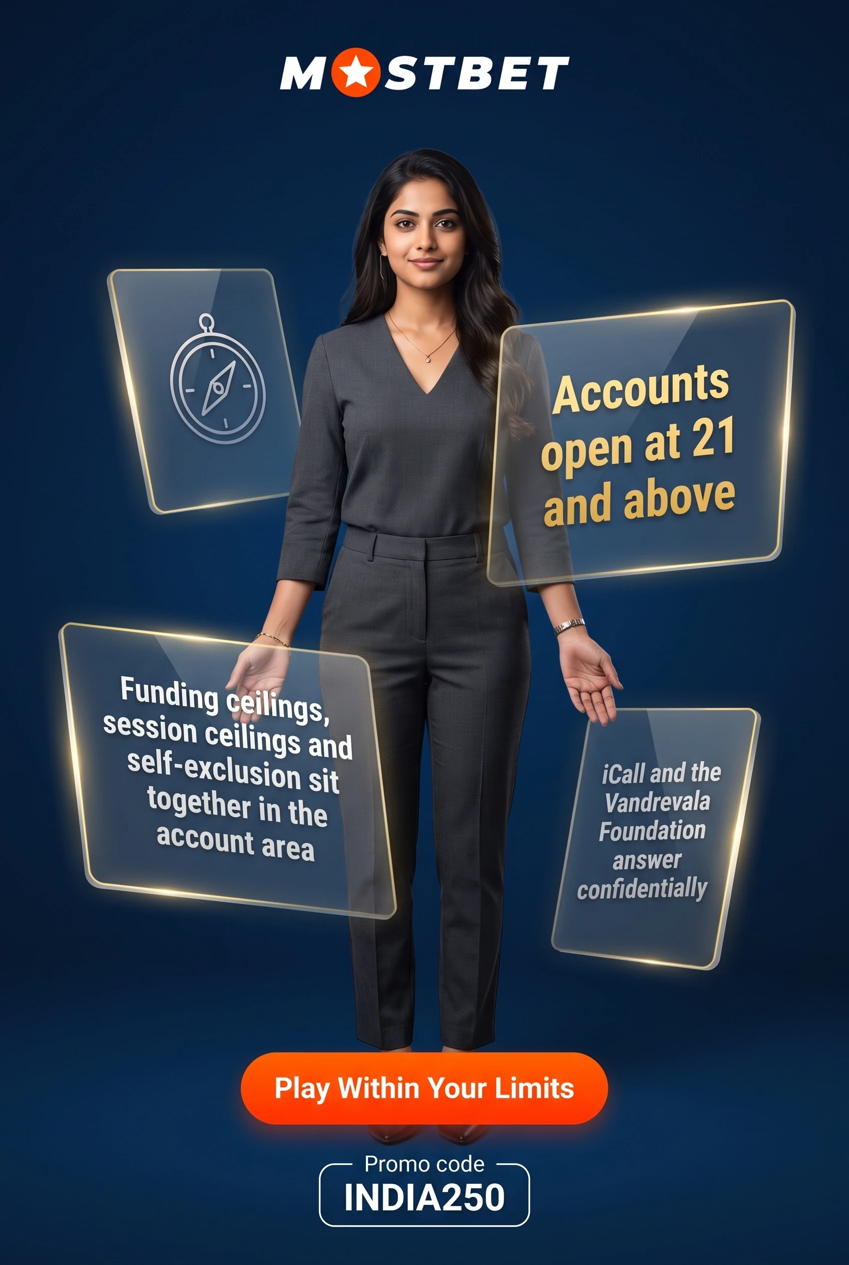 Responsible gaming tools available in the account area
