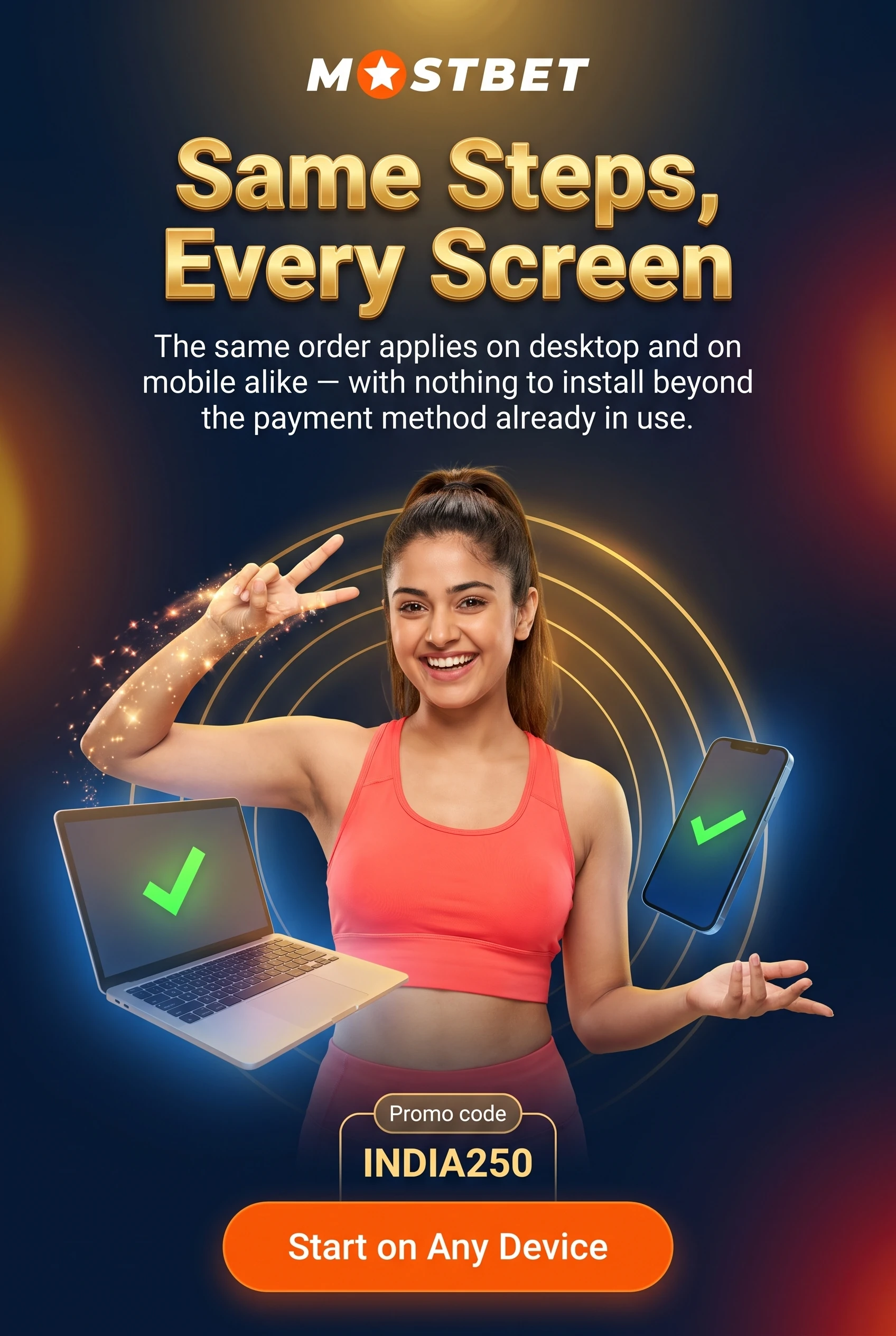Steps confirming a Mostbet deposit from sign-in to balance update