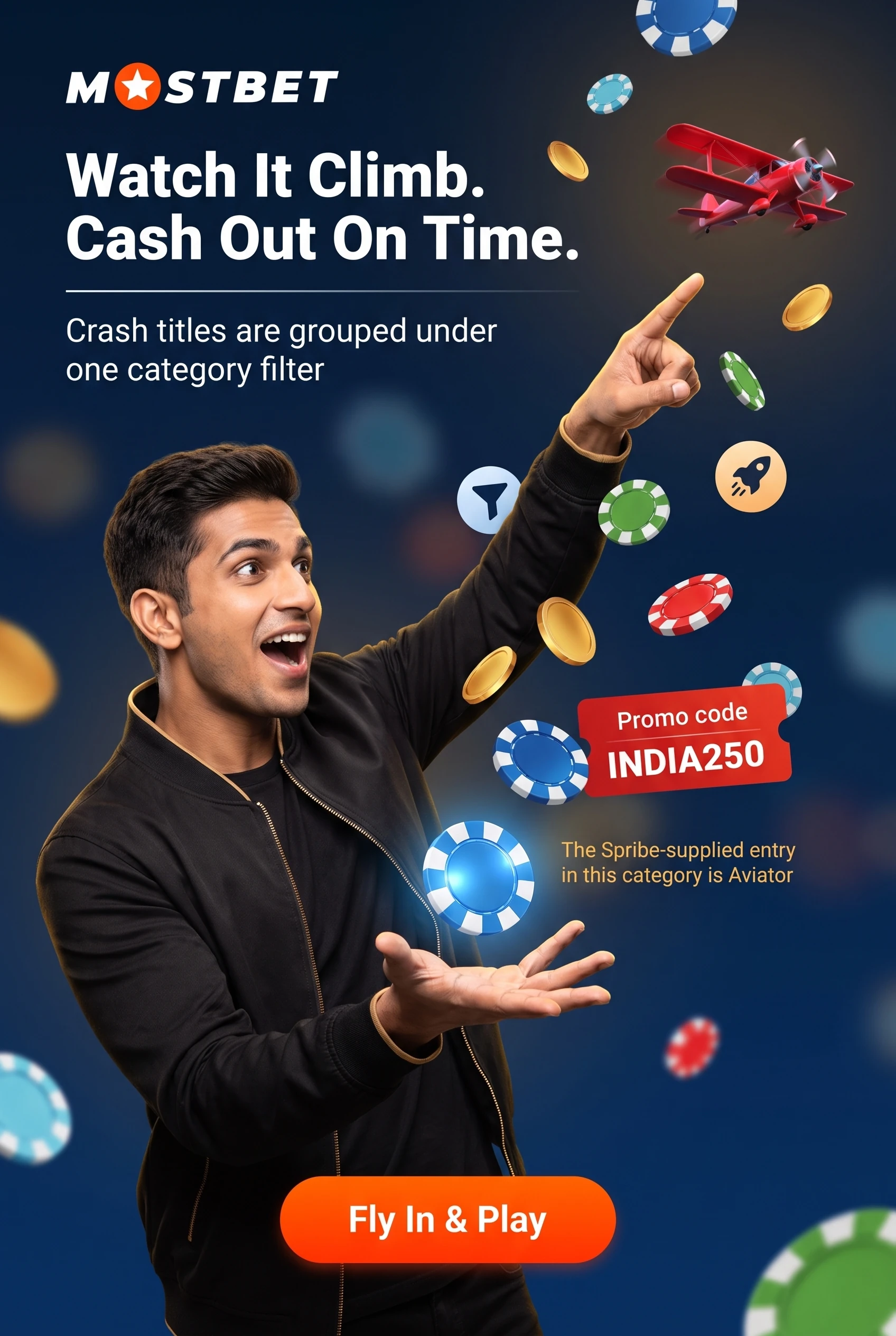 Crash titles including Aviator in the Mostbet catalogue