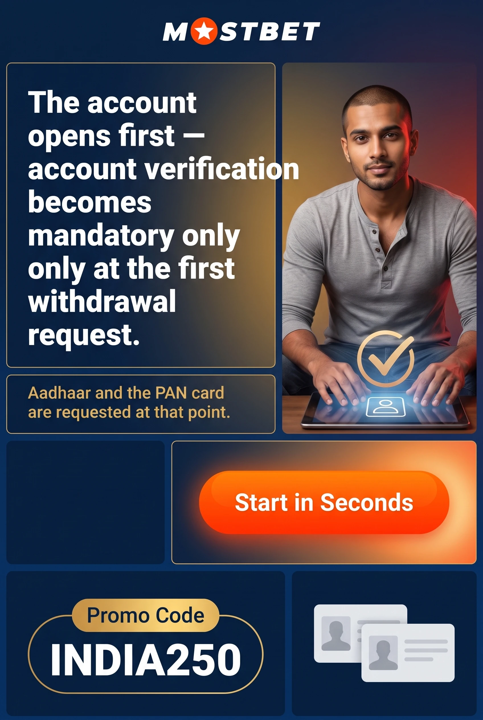 Must documents be submitted at the moment the account is created